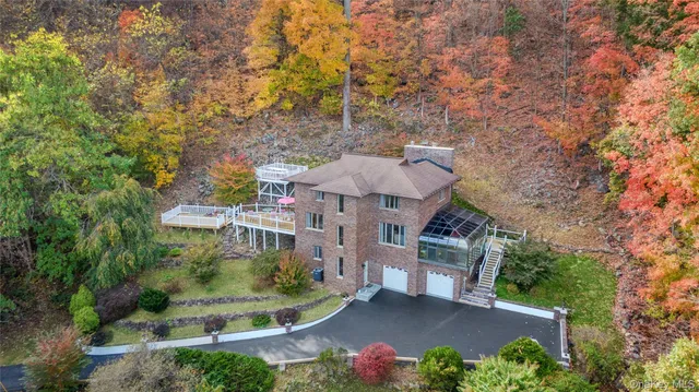 an aerial view of a house