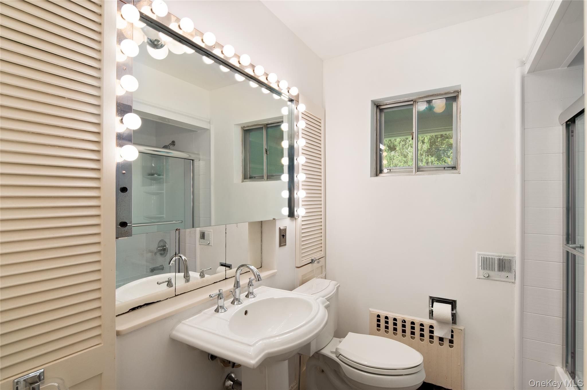 28 Alice Road Mount Kisco, NY 10549 - Photo 22 of 32 a bathroom with a toilet a sink and mirror