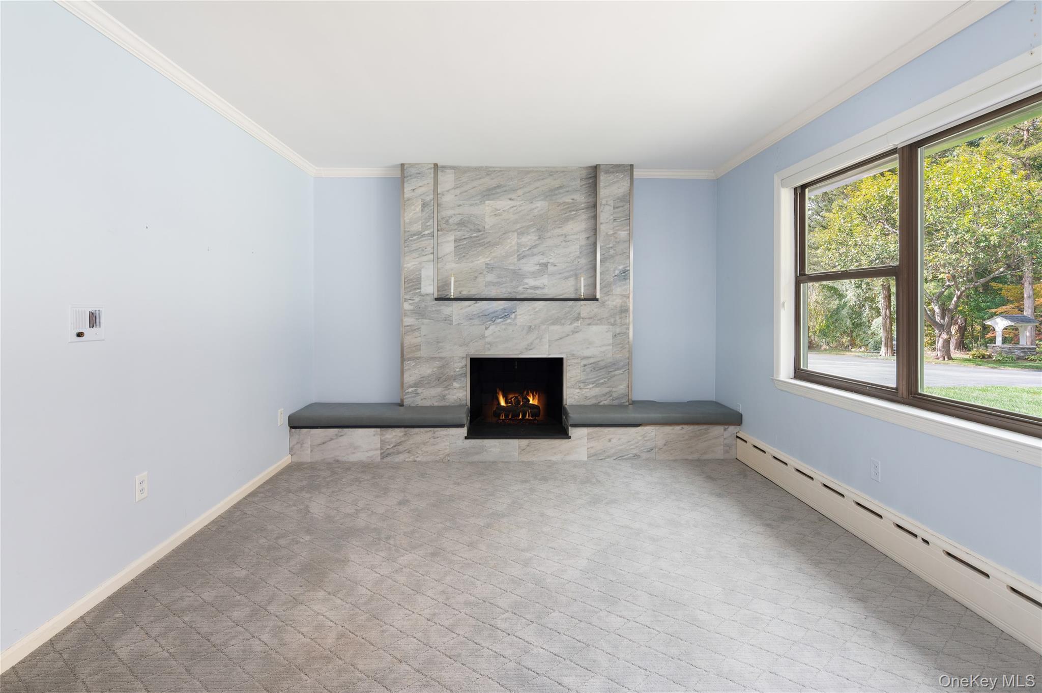28 Alice Road Mount Kisco, NY 10549 - Photo 7 of 32 a view of an empty room with a window and fireplace