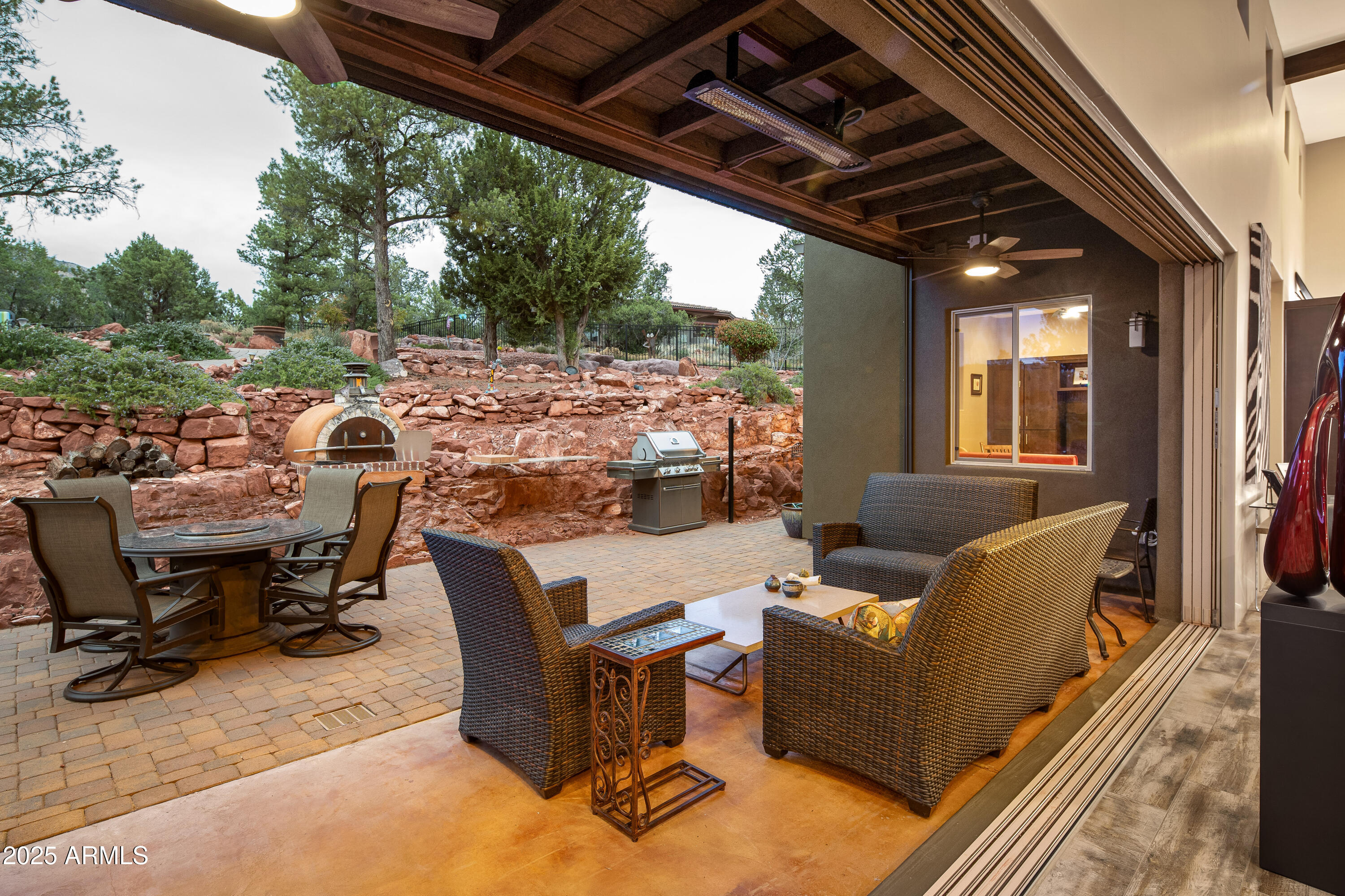 80 Rimstone Circle Sedona, AZ 86336 - Photo 11 of 40 OUTDOOR HEATER UNDER COVERED PATIO