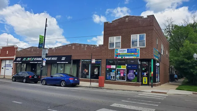 a car parked in front of a store