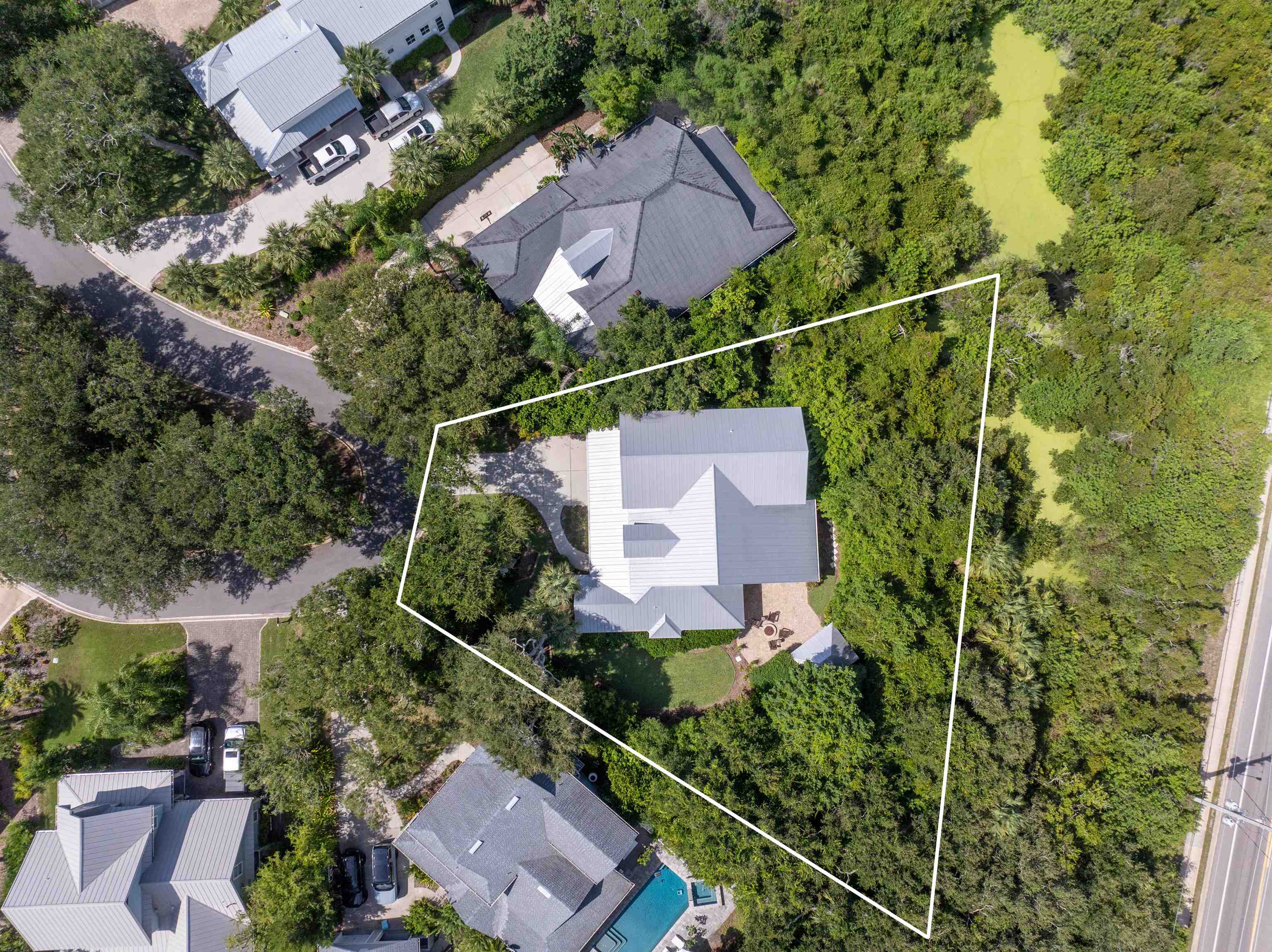 912 Sandy Beach Circle St. Augustine, FL 32080 - Photo 43 of 71 Aerial view of property's location with property parcel outlined