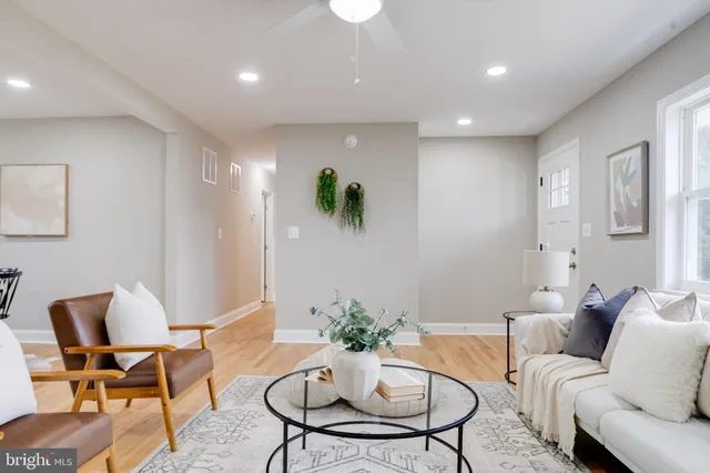 a living room with furniture