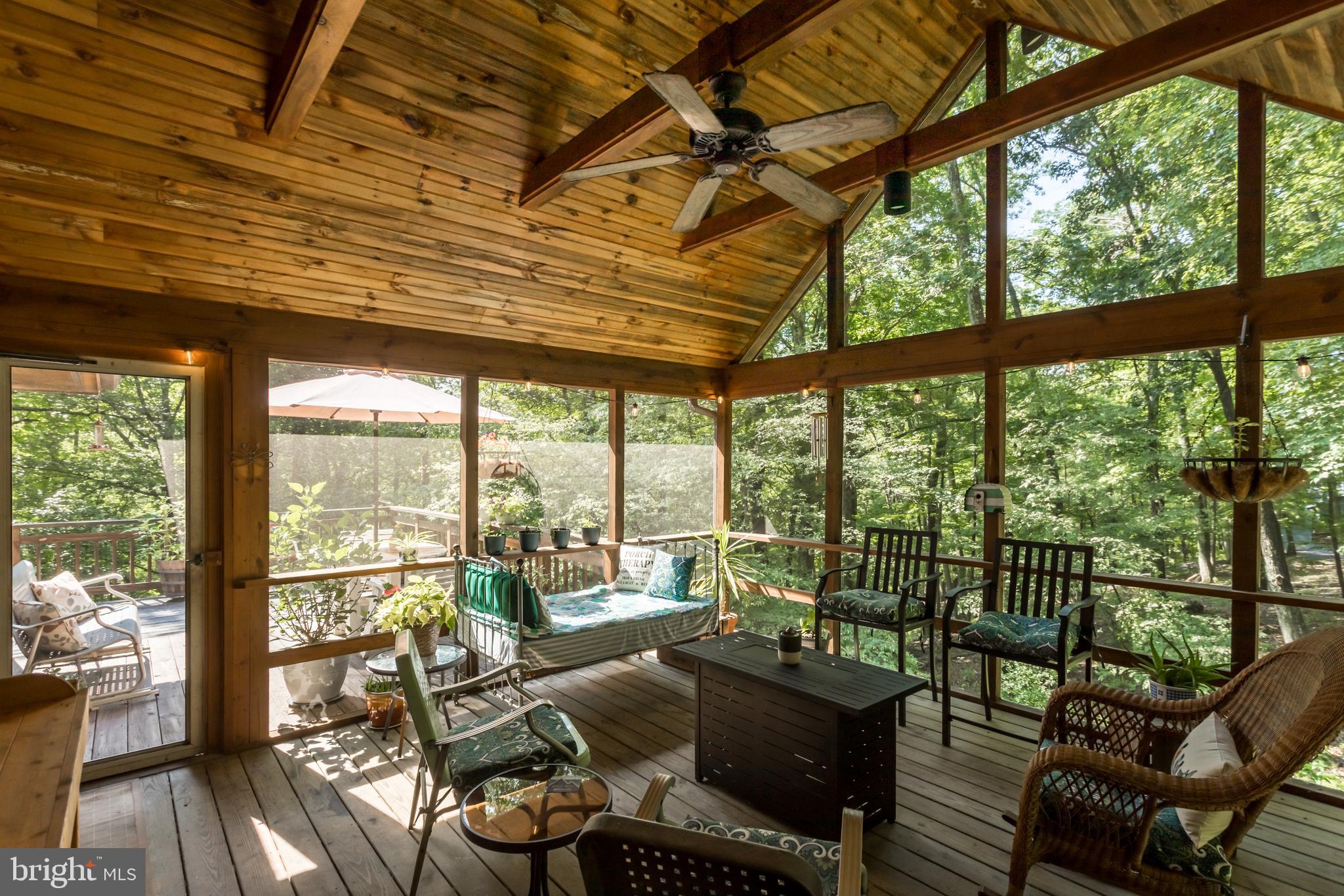 379 Wintergreen Way Berkeley Springs, WV 25411 - Photo 34 of 55 a living room with furniture and floor to ceiling windows