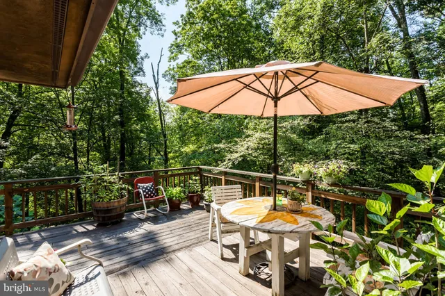 a view of a house with large windows and a small yard