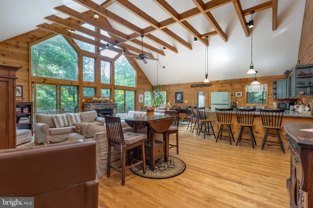 a view of a patio on the deck