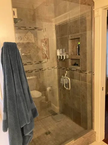 a bathroom with a shower