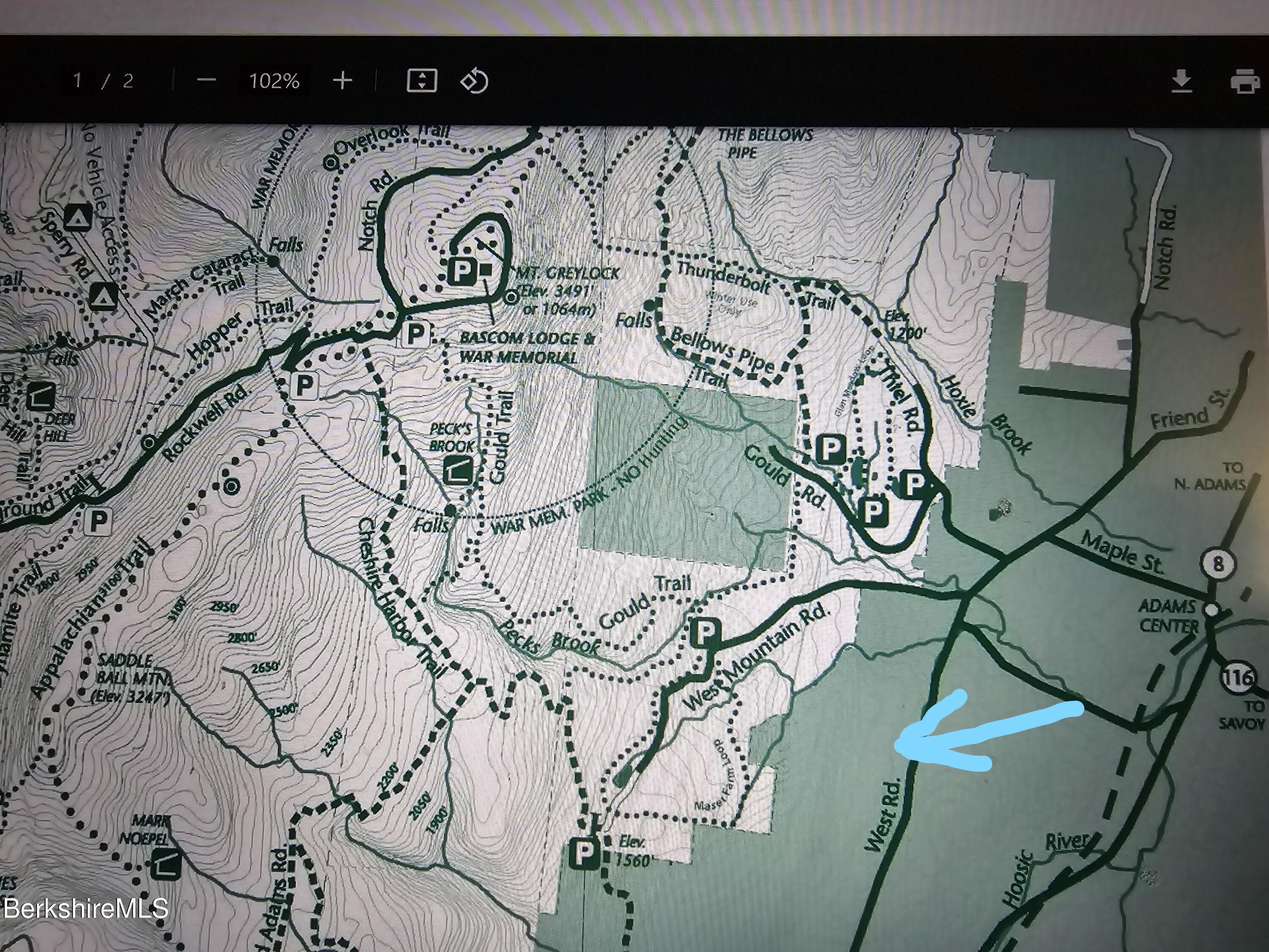 219 W Road Adams, MA 01220 - Photo 3 of 25 Greylock Mtn Trail Map