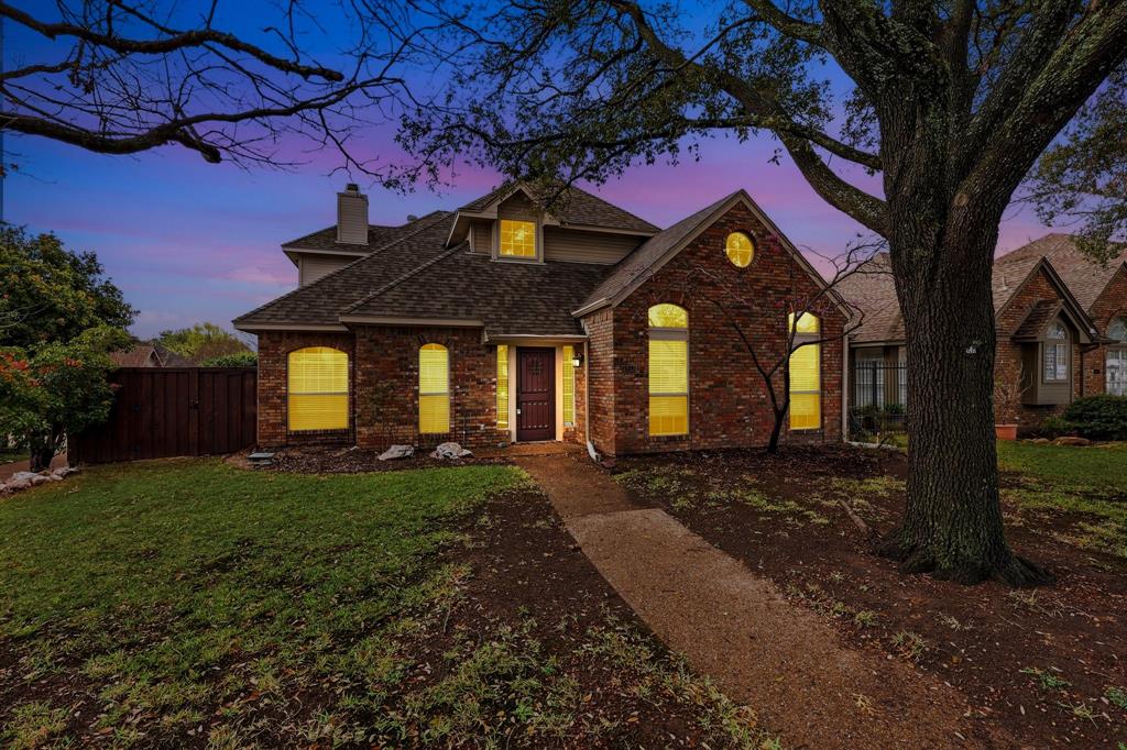 4350 Timberglen Road Dallas, TX 75287 - Photo 30 of 33 Traditional-style house with brick siding, a shingled roof, and a chimney