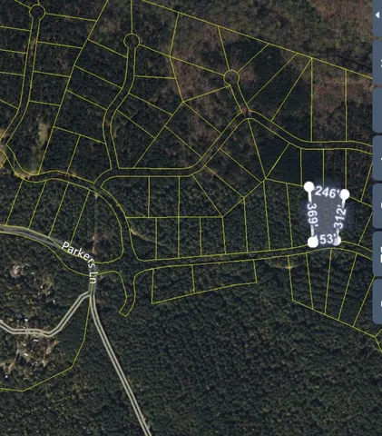 a backyard of a house with lots of trees