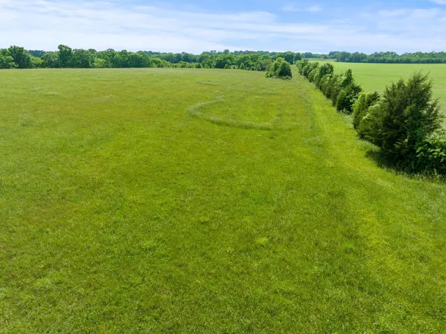 an aerial view of a golf course with parking space
