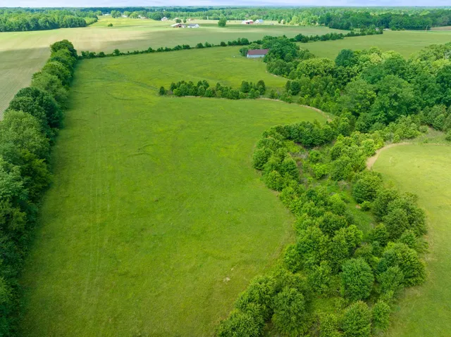 a view of a lake with a houses