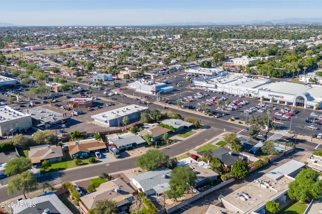 an aerial view of a city