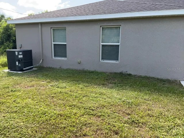 a backyard of a house