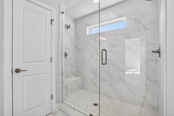 a bathroom with a shower