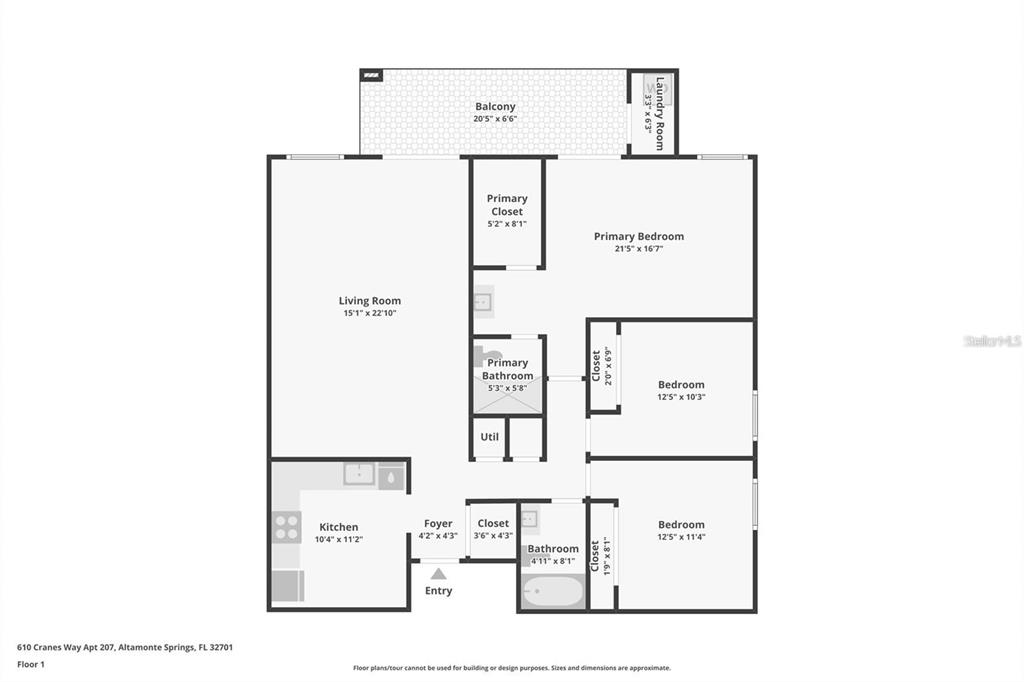 610 Cranes Way, Unit 207 Altamonte Springs, FL 32701 - Photo 21 of 27 a picture of a floor plan