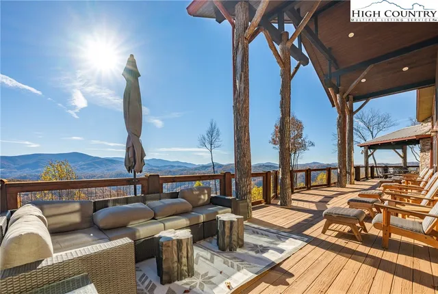 a view of a lake with mountains in the background