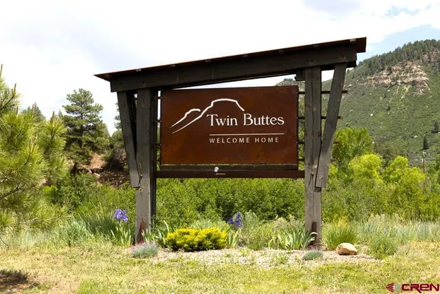 a view of a garden with an outdoor space