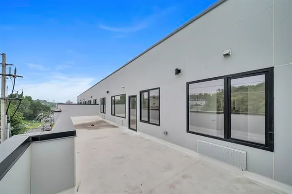 a view of a building with porch