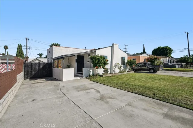 a car parked in front of a house