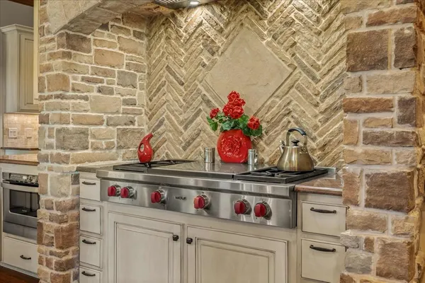 a kitchen with a wooden floor