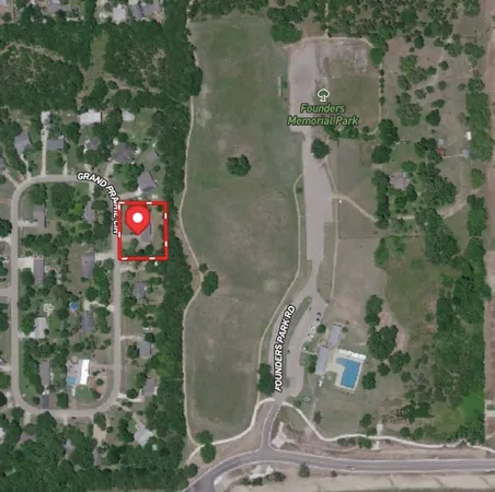 an aerial view of a house