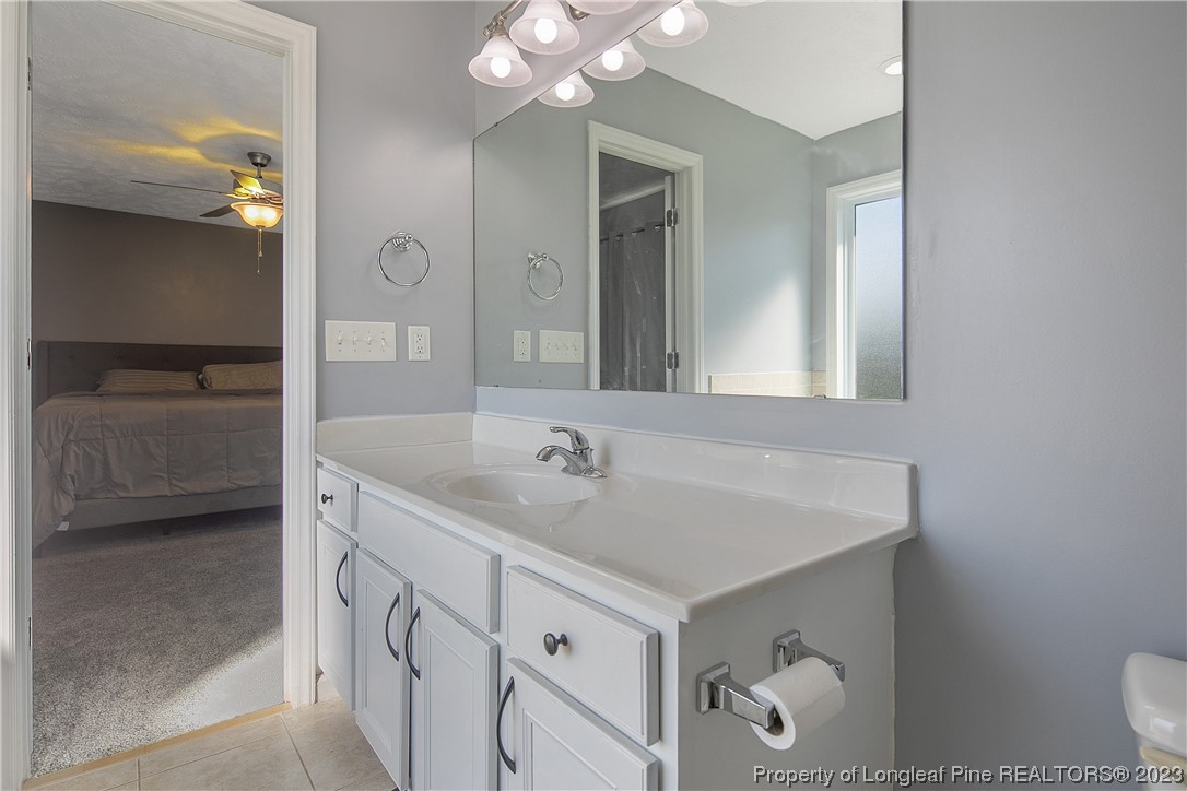 244 Rockingham Street Spring Lake, NC 28390 - Photo 25 of 34 a bathroom with a sink a vanity and a mirror