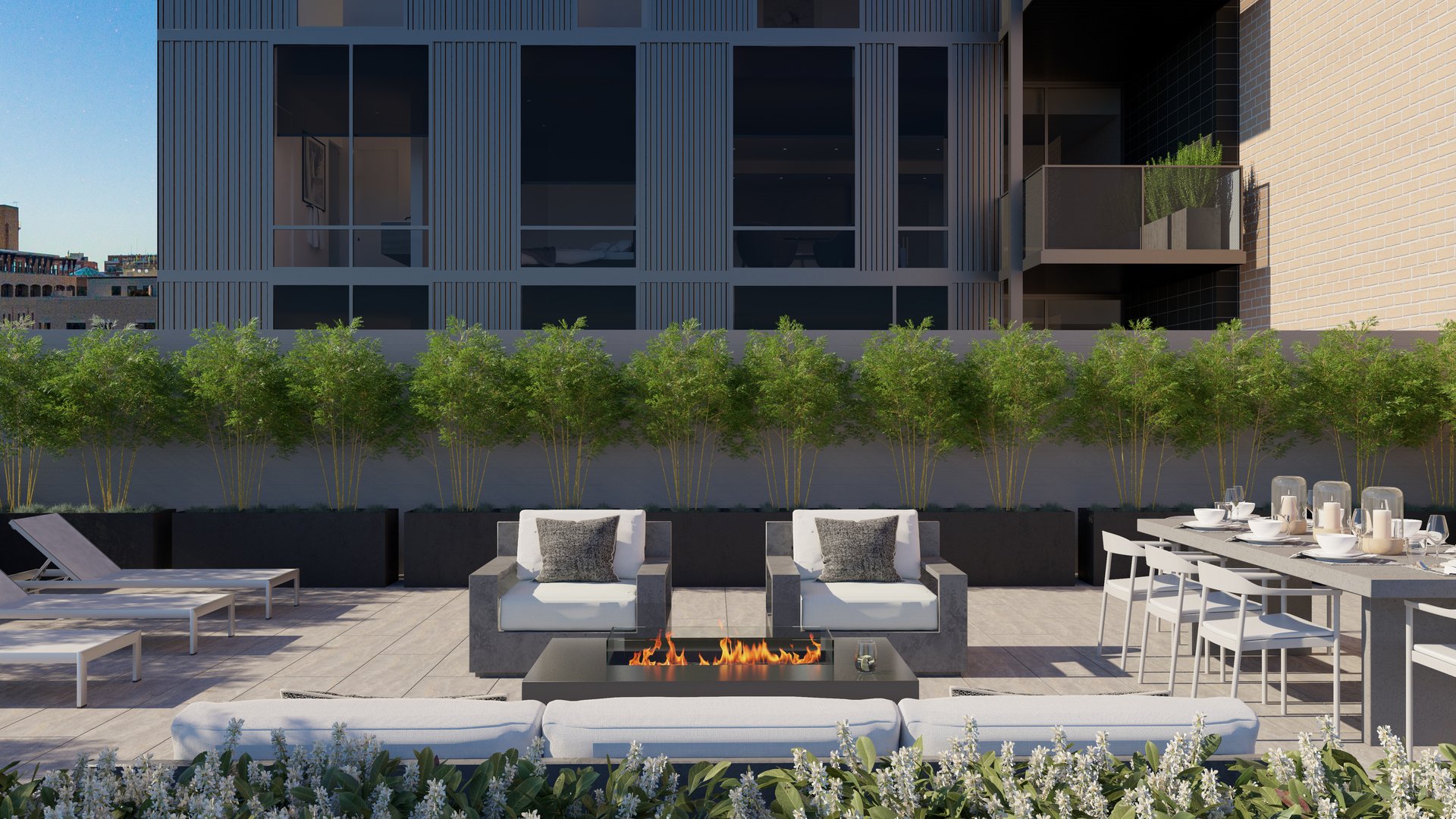 15 North Elizabeth Street, Unit 100 Chicago, IL 60607 - Photo 5 of 7 a view of a lake with house and outdoor space