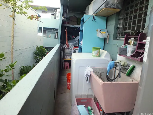 a close view of laundry room