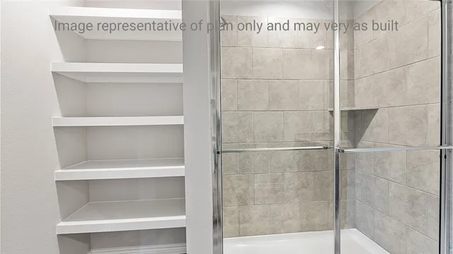 a bathroom with a shower