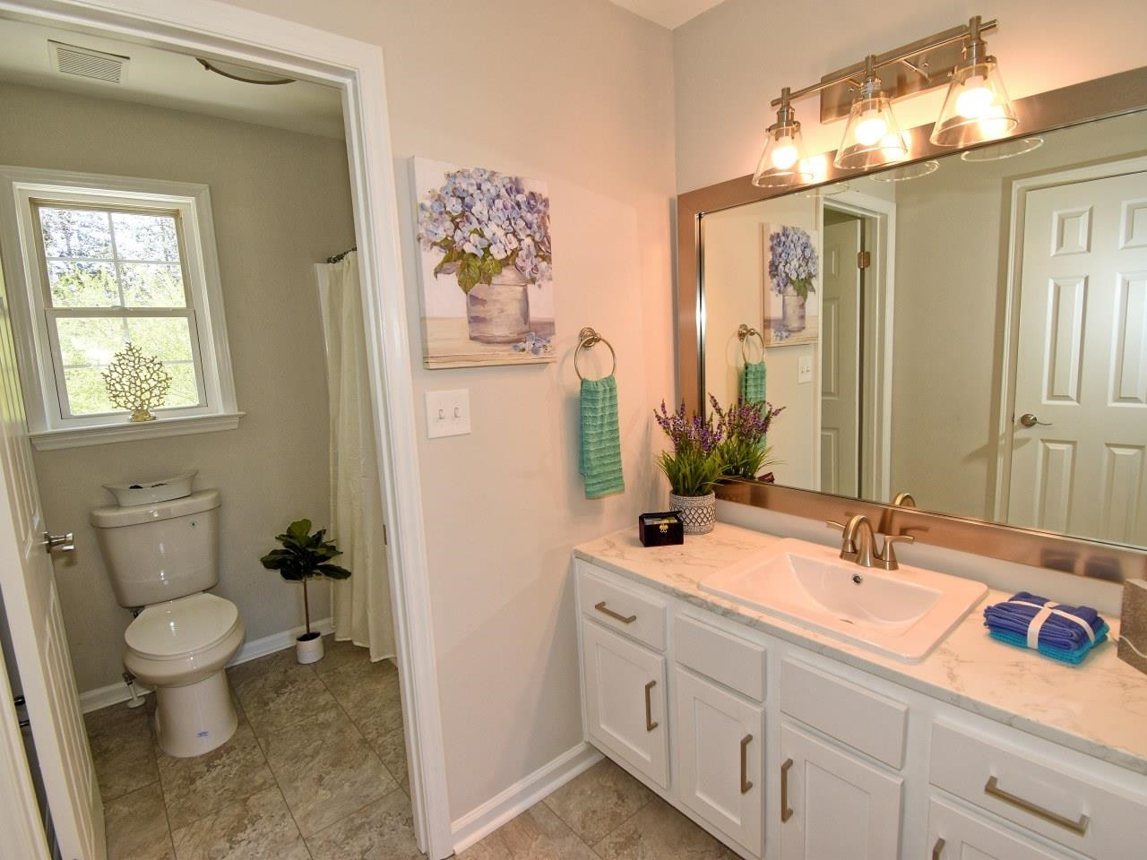2201 Ruddy Road Raleigh, NC 27616 - Photo 15 of 27 a bathroom with a toilet sink and mirror