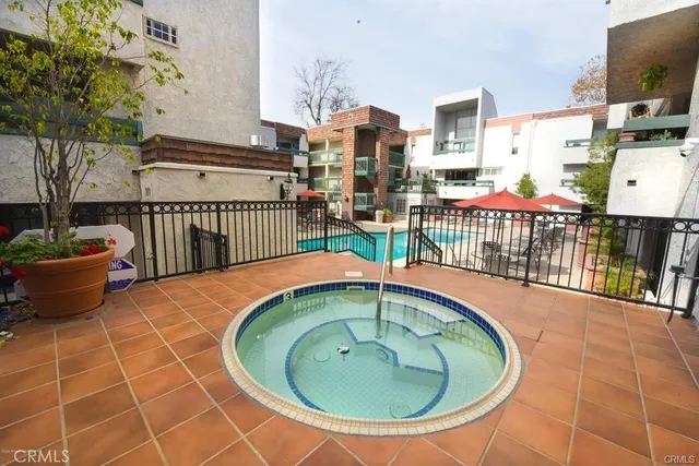 a view of a terrace with furniture