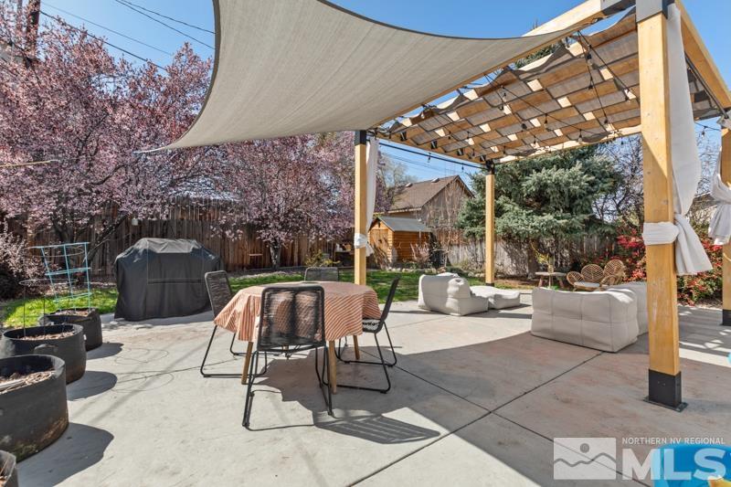 1451 Forest Street Reno, NV 89509 - Photo 21 of 23 a view of outdoor dining space with a patio and a fire pit