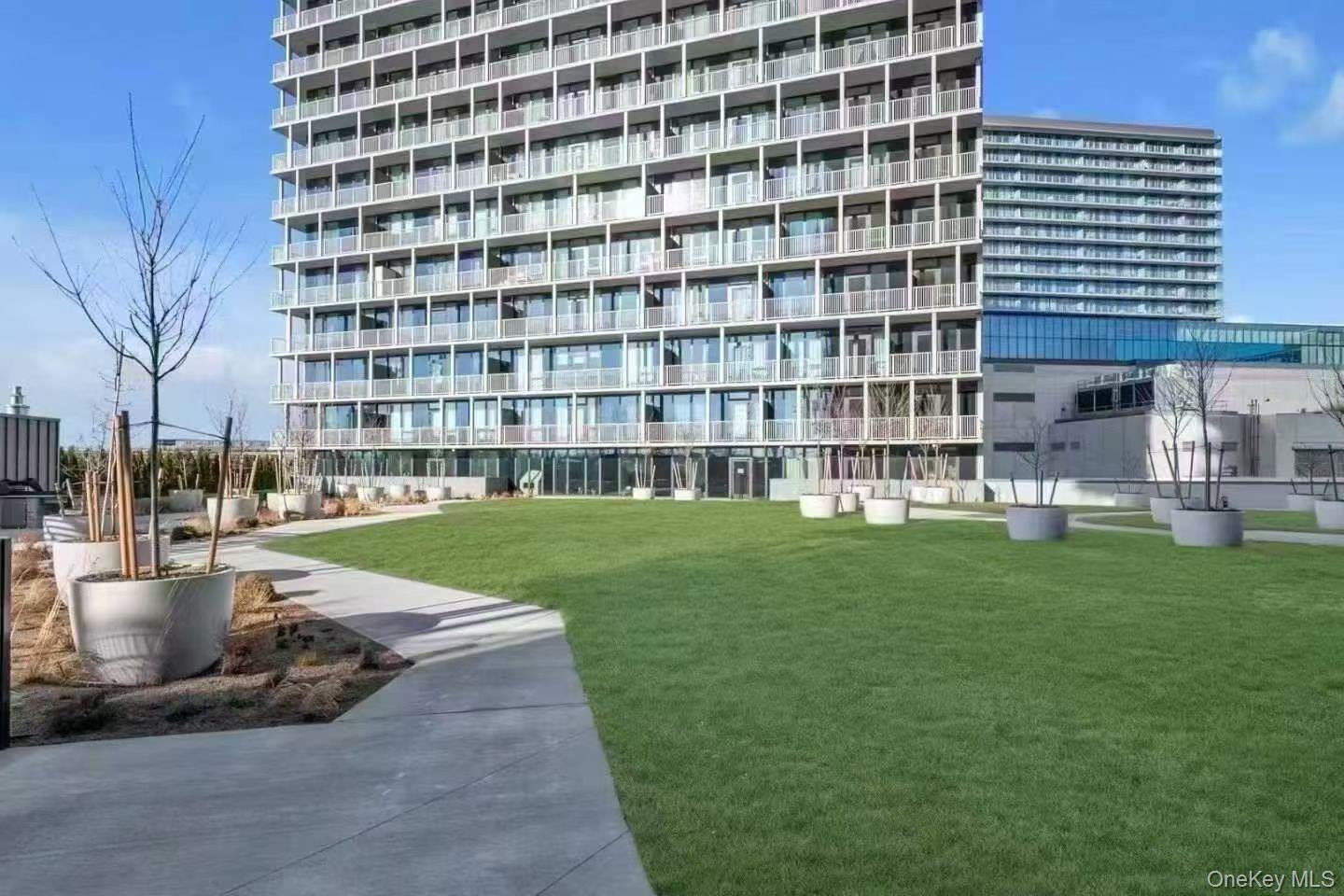 a view of a building with garden