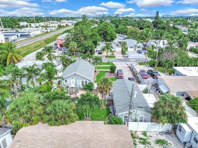 an aerial view of multiple house