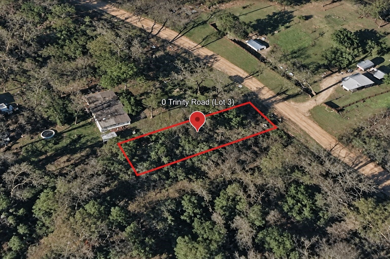 Aerial view of the property from a satellite image enhanced with AI