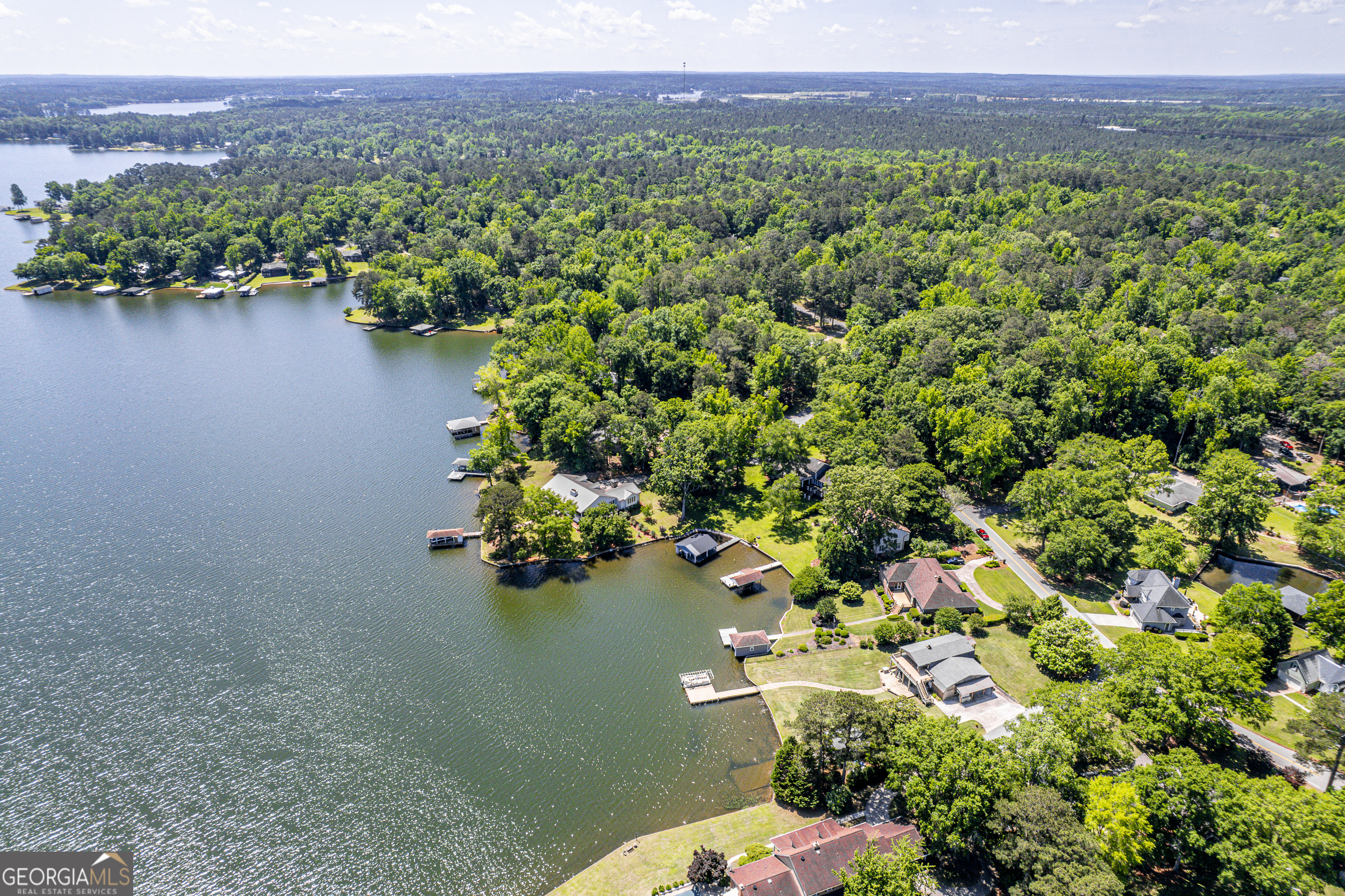 104 Spruce Point Southeast Eatonton, GA 31024 - Photo 60 of 63 a view of a lake with a mountain in the background