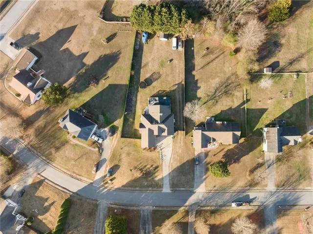an aerial view of multiple house