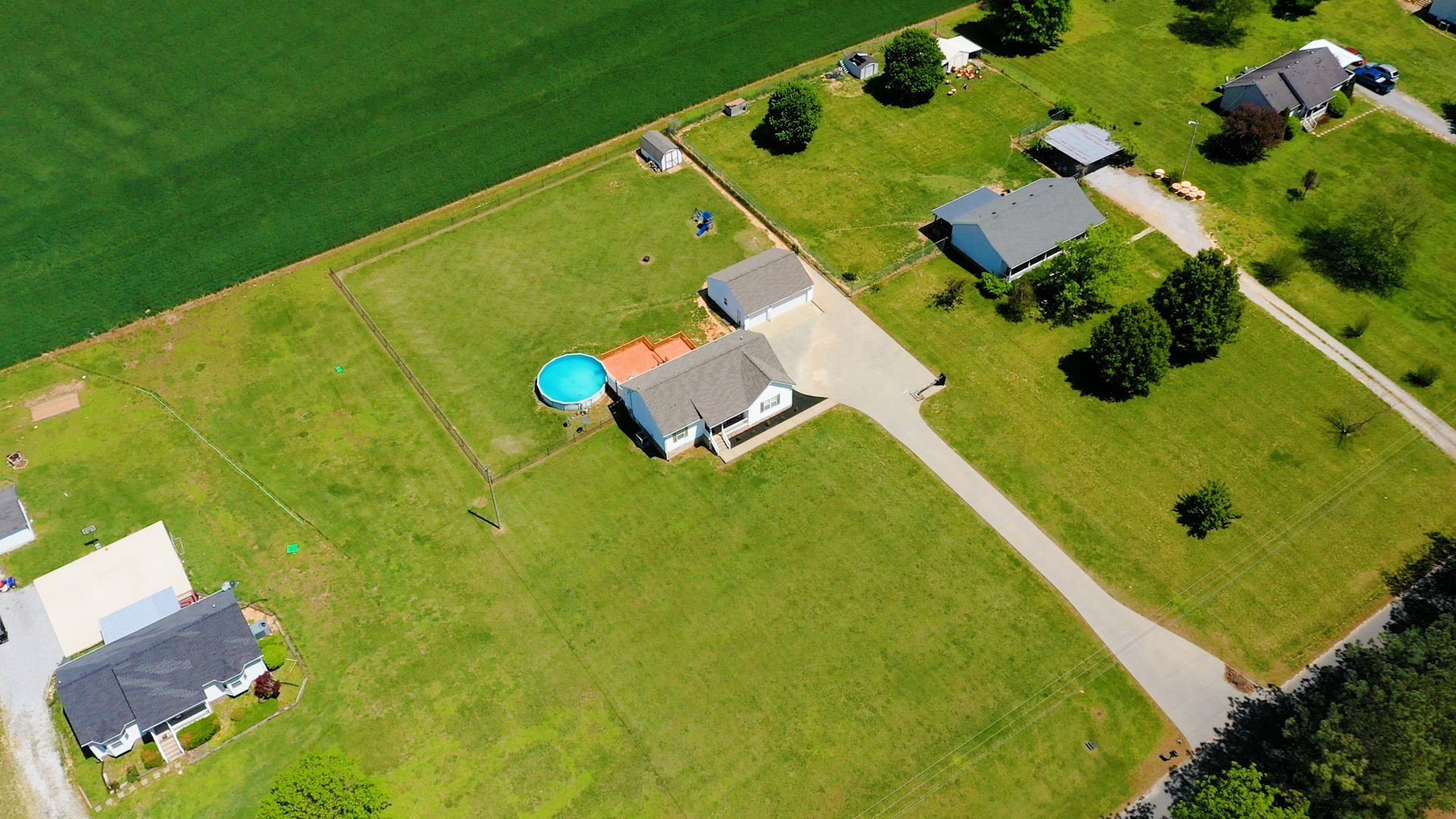 4321 Matthews Road Cedar Hill, TN 37032 - Photo 6 of 29 an aerial view of a pool yard residential house with outdoor space