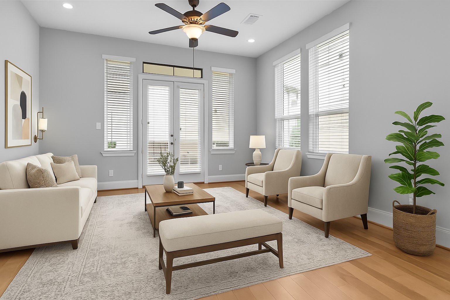 5429 Larkin Street Houston, TX 77007 - Photo 16 of 47 a living room with furniture and floor to ceiling windows