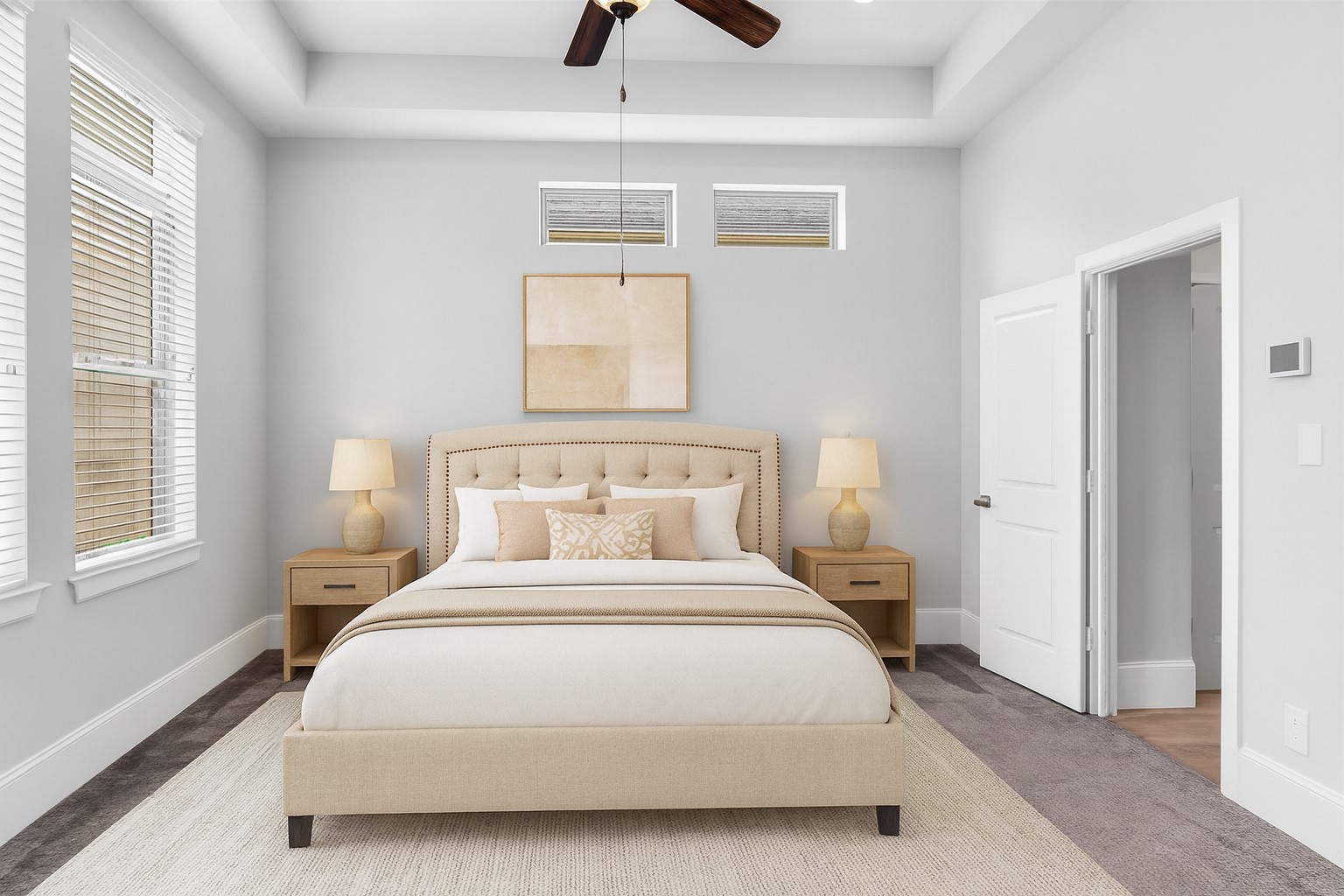 5429 Larkin Street Houston, TX 77007 - Photo 42 of 47 a bedroom with a bed and a chandelier