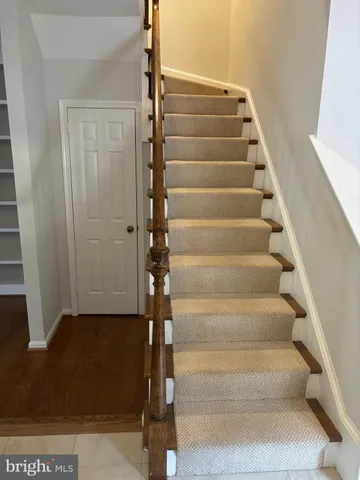 a view of entryway with wooden floor