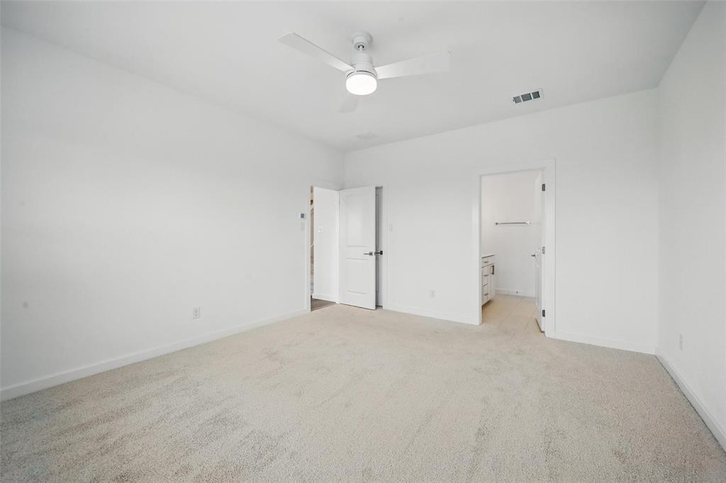 1413 Richardson Street Howe, TX 75459 - Photo 20 of 30 Carpeted room with white walls, featuring a ceiling fan and recessed lighting