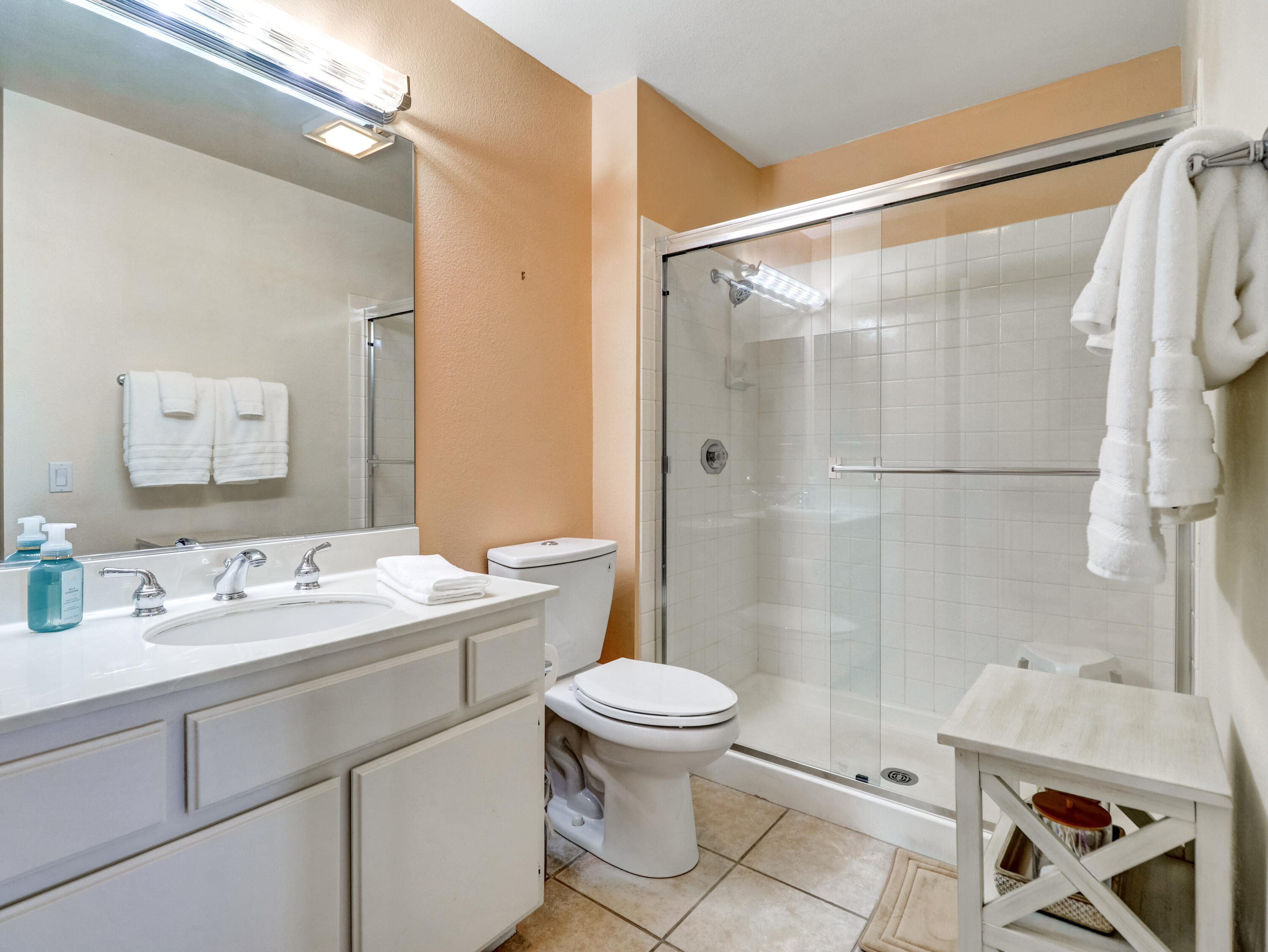 55393 Winged Foot La Quinta, CA 92253 - Photo 15 of 29 a bathroom with a sink toilet vanity and shower