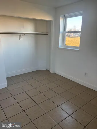 a view of a small space and a window