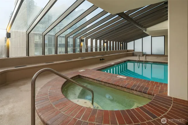 a view of a terrace with furniture