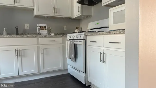a kitchen with stainless steel appliances granite countertop white cabinets and a sink