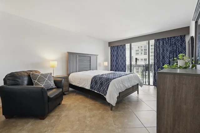 a view of a balcony with a door