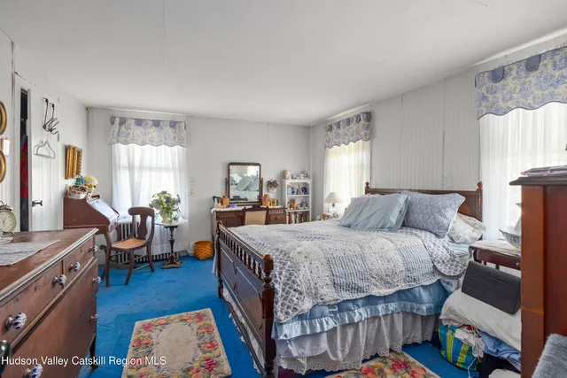 a view of a lake with a mountain