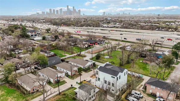 an aerial view of a city